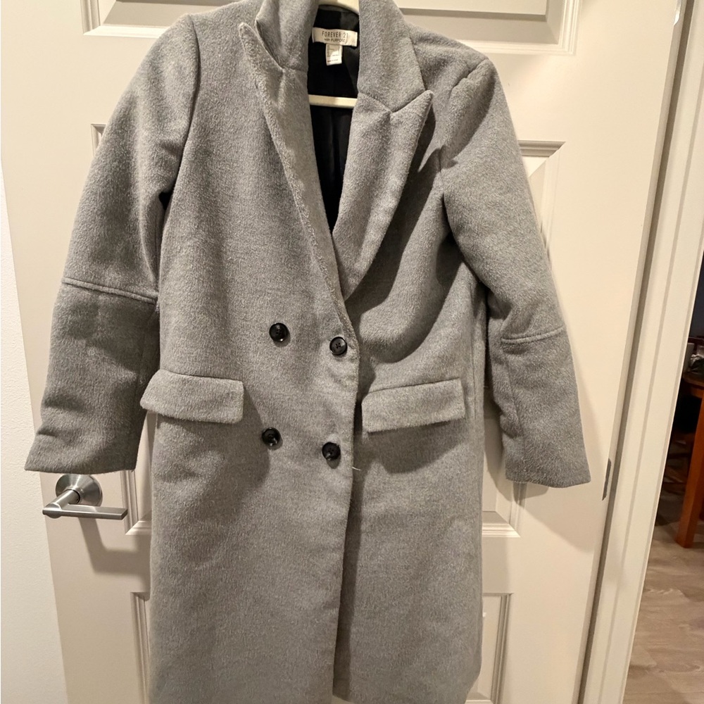 Forever 21 Light Gray Trench Coat